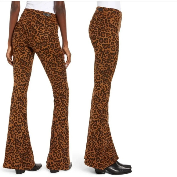 Blank NYC Leopard Print Faux Suede Flare Leg , Pull-on Pants - Picture 2 of 14